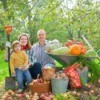 Family with Garden Harvest