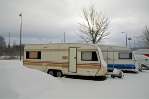 Mobile Homes in Snow