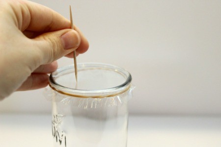 poking holes with tooth pick