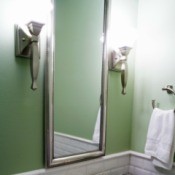 clean bathroom mirror