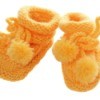 Orange Crocheted Baby Slippers