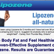 Screenshot of Lipozene's website.