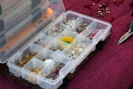 Bead and wire jewelry making materials.