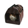 Cat in a cat carrier.
