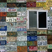 License Plates Decorating a Wall