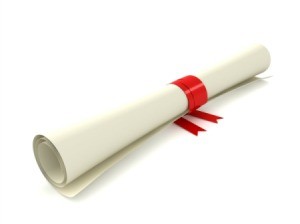 rolled up diploma