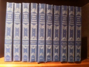 Volumes of encyclopedias.