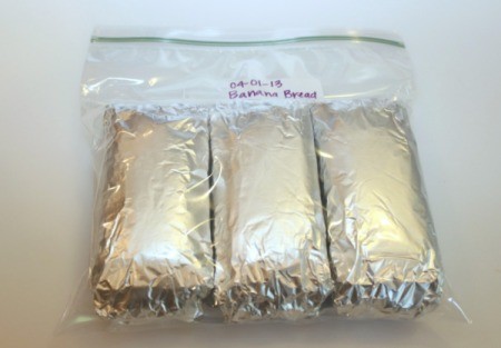 wrapped loaves in freezer bag