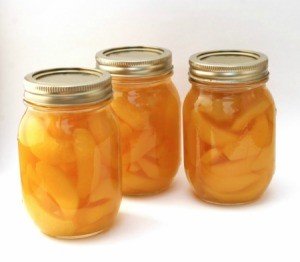 Peaches canned at home.