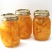 Peaches canned at home.