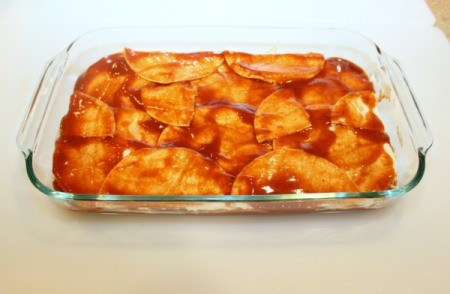 spread on enchilada sauce