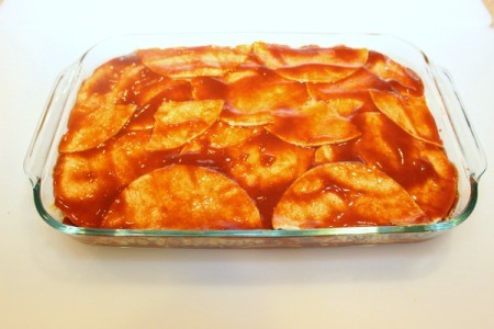 top with enchilada sauce