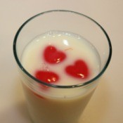 Heart Shaped Milk Ice Cubes