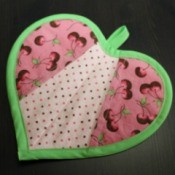 Heart shaped pot holder.