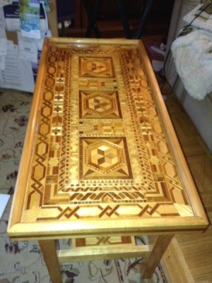Beautiful pieced wooden table.