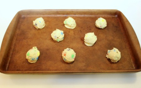 dough on cookie sheet