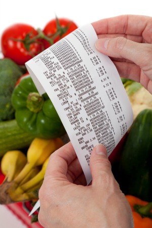Looking at a grocery receipt.