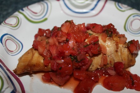 Grilled Chicken with Pineapple and Strawberry Salsa