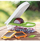 Onion slicer with attachments.