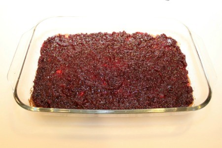 spread filling onto crust