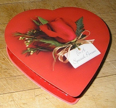 Heart shaped candy box.