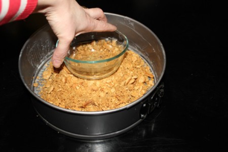 Press down with a small bowl.