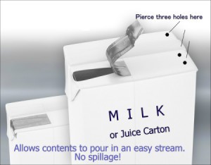 Piercing Cartons for Easy Pouring