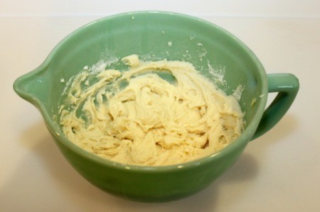beat sugar into butter mix