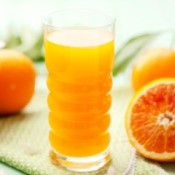 Orange juice and oranges.