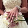 Bride wearing her wedding dress.