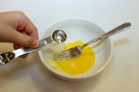 add water to egg yolk