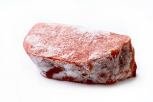 A frozen beef roast.