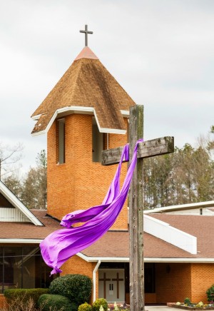 Draping an Easter Cross