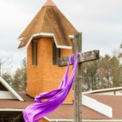 Draping an Easter Cross