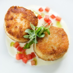 Crab cakes made with imitation crab meat.