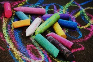 Sticks of chalk.