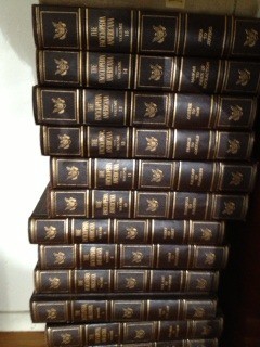 Several volumes of encyclopedia.