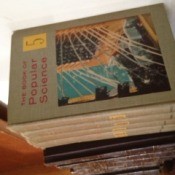 Closeup of the cover on one volume.