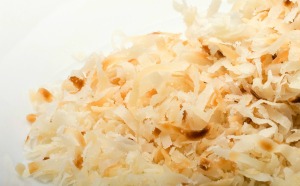 Toasted coconut made in the microwave.