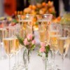 Champagne glasses at a wedding.