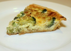 cheddar and broccoli quiche slice