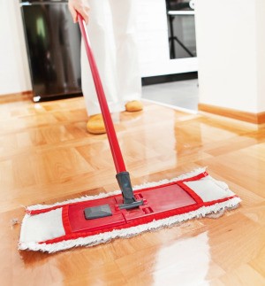 mopping a floor