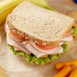 Sandwich with a packed lunch.