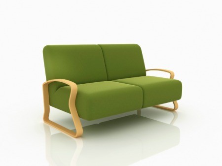 New green sofa.