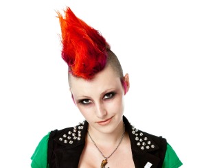 A girl with a mohawk.