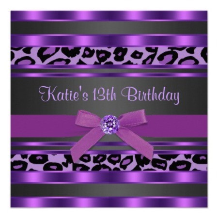 Birthday wish in purple.