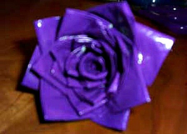 Duct Tape Rose - purple tape rose