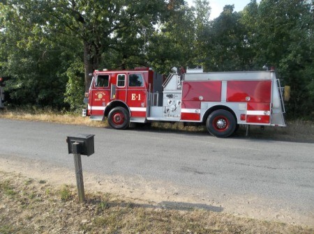 Red fire truck.
