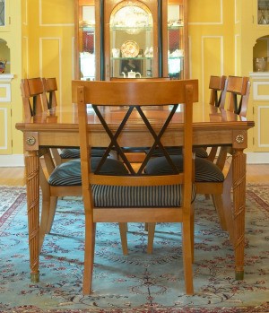 Oak dining room furniture.