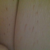 Brownish spots on upholstery.